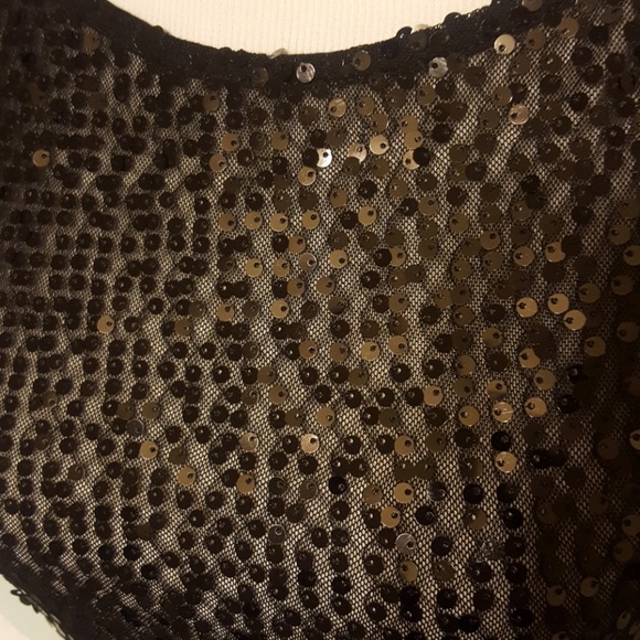 Black mesh, sequin shirt - Picture 2 of 3